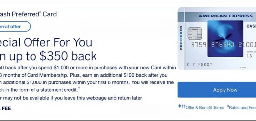 American Express Blue Cash Preferred信用卡, 最高$350开卡奖励