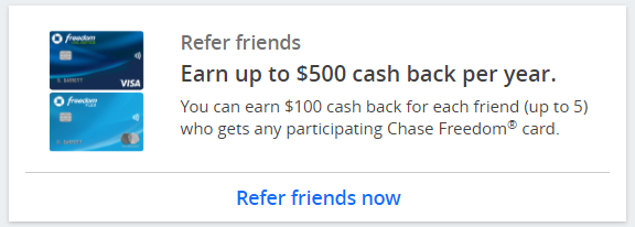 Chase Freedom 推荐好友办卡