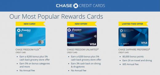 Chase大通银行主流常用必备信用卡