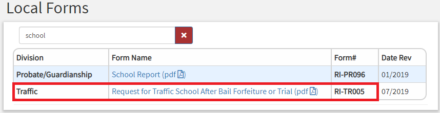 交通罚单 申请Traffic School