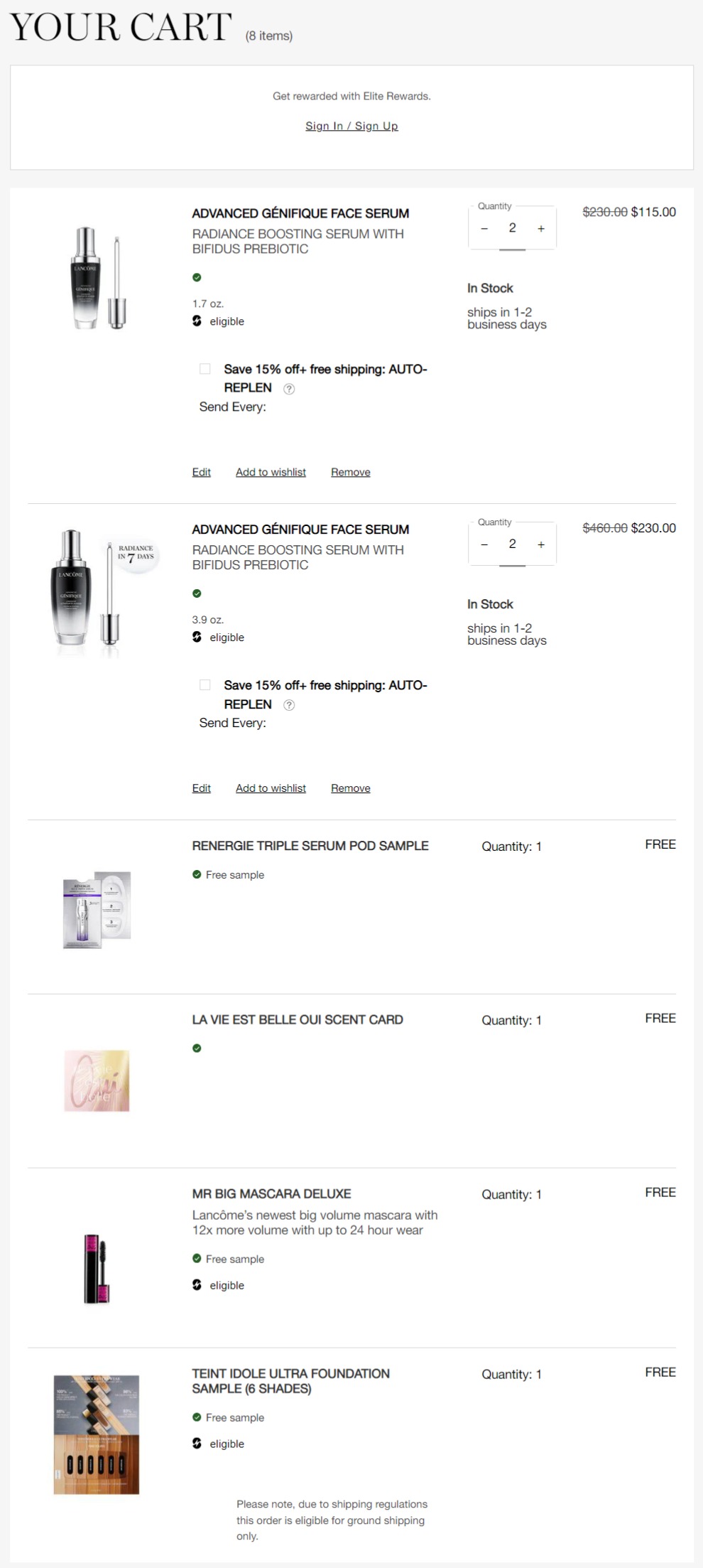 Lancome 兰蔻买1送1